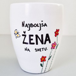 Lonec z ročno poslikavo Najboljša žena